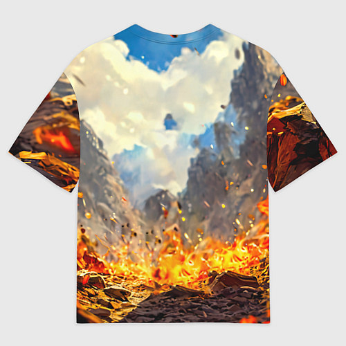 Женская футболка оверсайз Козел в огне / 3D-принт – фото 2