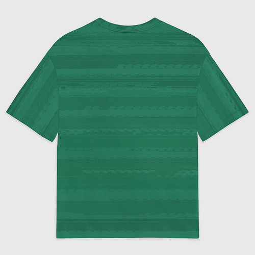 Женская футболка оверсайз Тёмный зелёный текстурные полосы / 3D-принт – фото 2