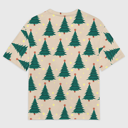 Женская футболка оверсайз Новогодняя ель / 3D-принт – фото 2