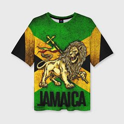 Женская футболка оверсайз Jamaica lion flag