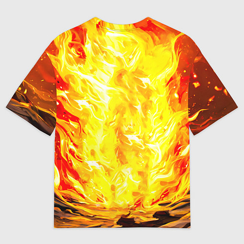 Женская футболка оверсайз Ослик в огне / 3D-принт – фото 2