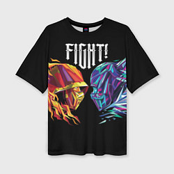 Футболка оверсайз женская Саб-Зиро и Скорпион - Mortal Kombat, цвет: 3D-принт