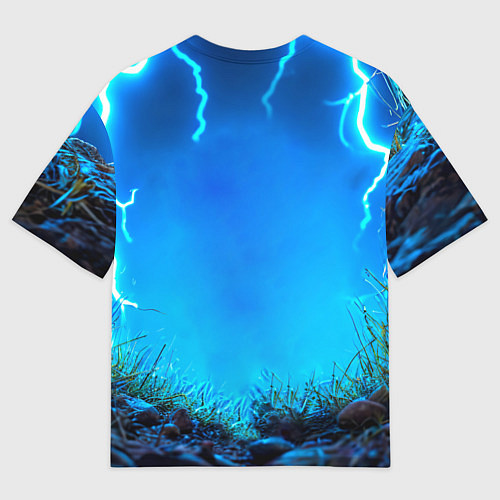 Женская футболка оверсайз Овечка в разрядах молнии / 3D-принт – фото 2