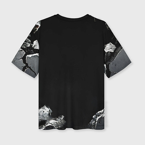 Женская футболка оверсайз Енот на черном / 3D-принт – фото 2