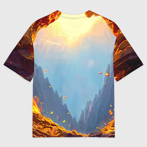 Женская футболка оверсайз Сурикат в огне / 3D-принт – фото 2