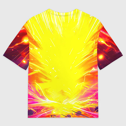 Женская футболка оверсайз Жирафик в желтых искрах / 3D-принт – фото 2