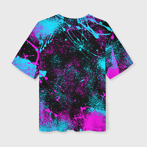 Женская футболка оверсайз Assassins creed shadows - neon color / 3D-принт – фото 2
