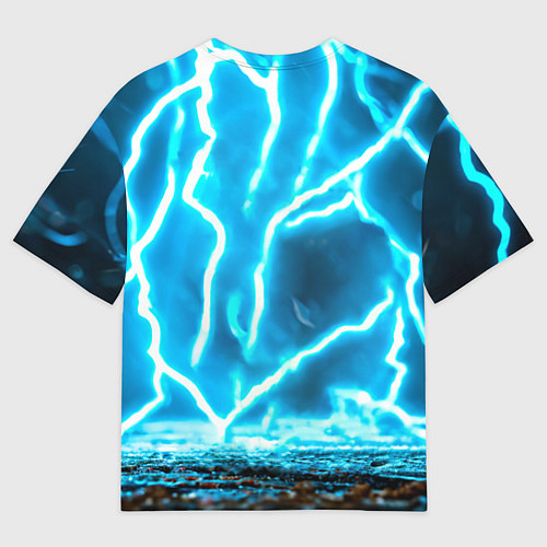 Женская футболка оверсайз Черный ворон в разрядах молнии / 3D-принт – фото 2