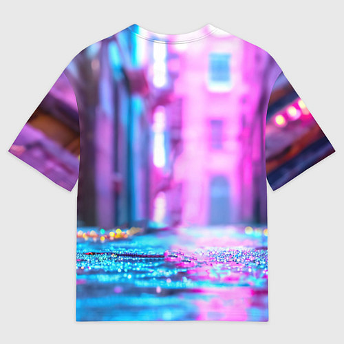 Женская футболка оверсайз Голубь в ярком городе / 3D-принт – фото 2