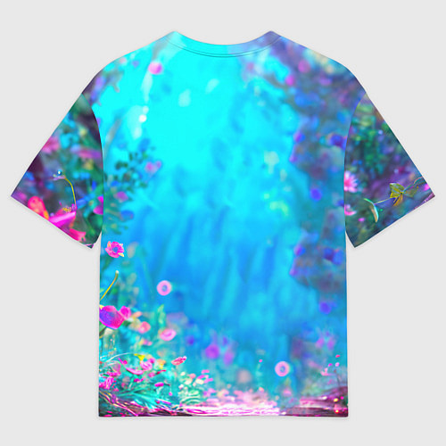 Женская футболка оверсайз Яркий павлин / 3D-принт – фото 2