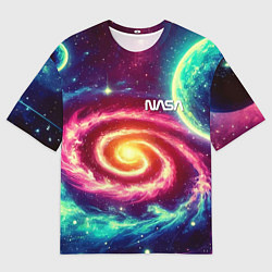 Футболка оверсайз женская Spiral galaxy - neon glow, цвет: 3D-принт