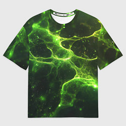 Футболка оверсайз женская Зеленые волокна текстура, цвет: 3D-принт