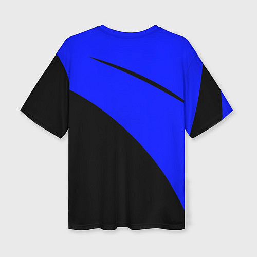 Женская футболка оверсайз Sport сине-чёрный / 3D-принт – фото 2