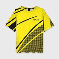 Футболка оверсайз женская Sport жёлтый с чёрным точечный, цвет: 3D-принт