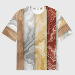 Женская футболка оверсайз Мрамор и дерево