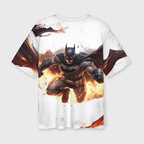Женская футболка оверсайз Бэтмен летит от взрыва / 3D-принт – фото 2