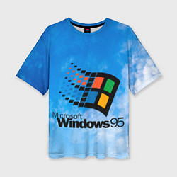 Футболка оверсайз женская Windows 95 logo, цвет: 3D-принт
