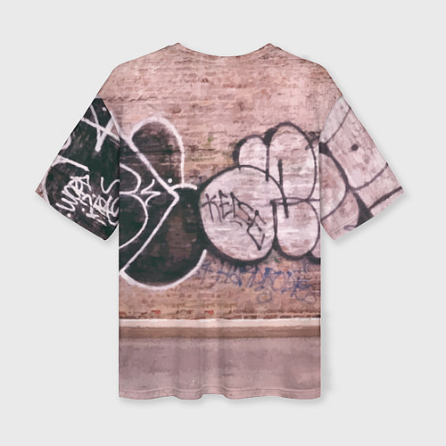 Женская футболка оверсайз Уличный лисёнок на своём районе / 3D-принт – фото 2