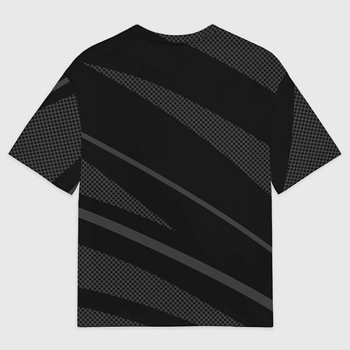 Женская футболка оверсайз Чёрный с серым абстракция полосы / 3D-принт – фото 2