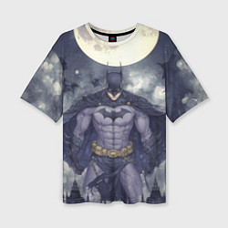 Футболка оверсайз женская Бэтмен и полнолуние, цвет: 3D-принт