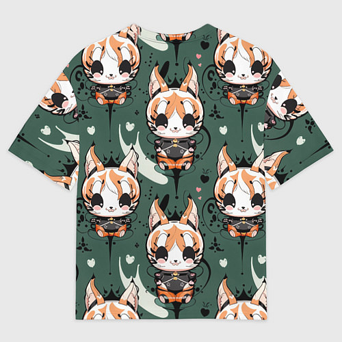 Женская футболка оверсайз Анимешный лис фенек / 3D-принт – фото 2