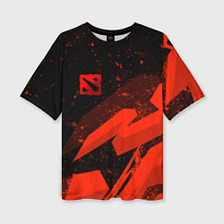 Футболка оверсайз женская Dota 2 - красные брызги, цвет: 3D-принт