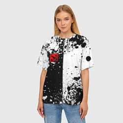 Футболка оверсайз женская Дота 2 - белые брызги, цвет: 3D-принт — фото 2