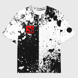 Футболка оверсайз женская Дота 2 - белые брызги, цвет: 3D-принт