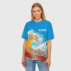 Футболка оверсайз женская Все дуреют с этого моря пива, цвет: 3D-принт — фото 2