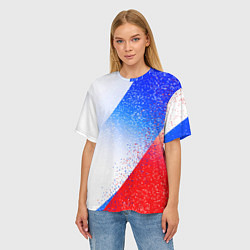 Футболка оверсайз женская Цвета флага России абстрактный, цвет: 3D-принт — фото 2