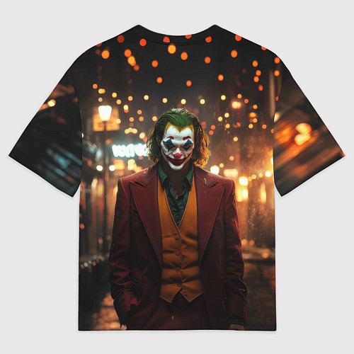 Женская футболка оверсайз Джокер в ночном переулке / 3D-принт – фото 2