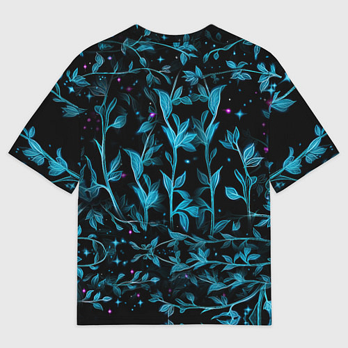 Женская футболка оверсайз Неоновые птицы и сердечки / 3D-принт – фото 2