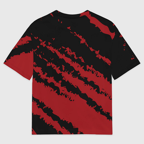 Женская футболка оверсайз The color is red and black / 3D-принт – фото 2