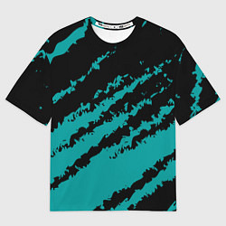 Футболка оверсайз женская The color is black and light blue, цвет: 3D-принт