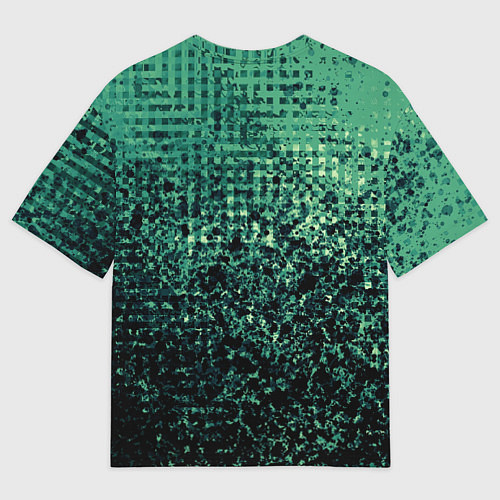 Женская футболка оверсайз Чёрно-зелёный абстракция с пятнами / 3D-принт – фото 2