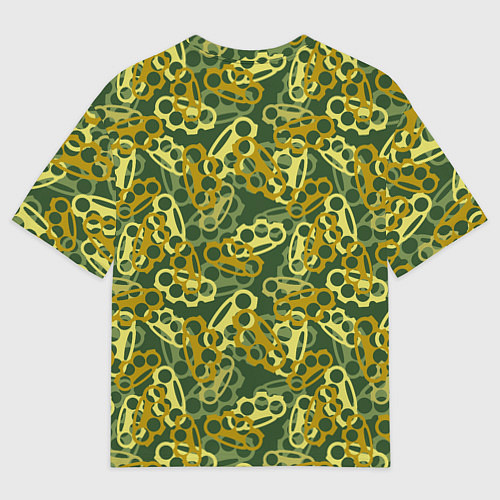 Женская футболка оверсайз Зелёные кастеты / 3D-принт – фото 2