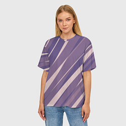 Футболка оверсайз женская Фиолетовый абстрактные полосы, цвет: 3D-принт — фото 2