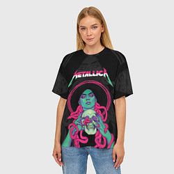 Футболка оверсайз женская Metallica - witch with the skull, цвет: 3D-принт — фото 2