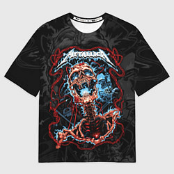 Футболка оверсайз женская Metallica - electric skeleton, цвет: 3D-принт