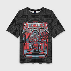 Футболка оверсайз женская Metallica - skeleton robot, цвет: 3D-принт