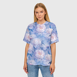 Футболка оверсайз женская Цветы в туманности, цвет: 3D-принт — фото 2
