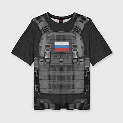 Футболка оверсайз женская Бронежилет спецназ - армия России, цвет: 3D-принт