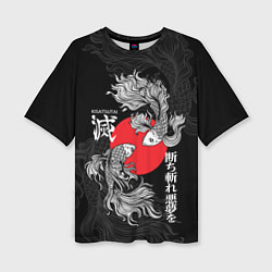 Футболка оверсайз женская Бойцовые петушки истребители демонов, цвет: 3D-принт