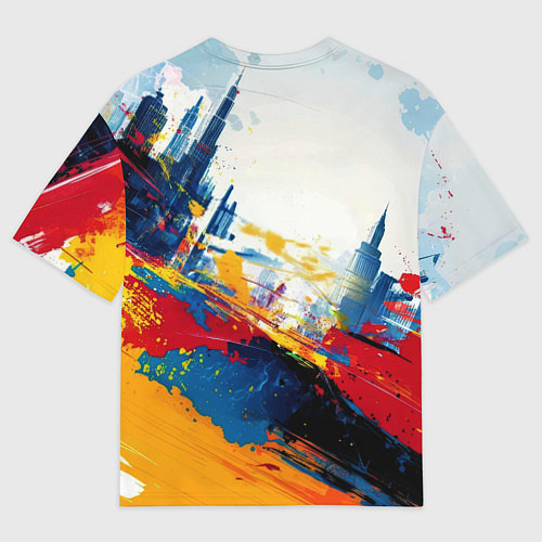 Женская футболка оверсайз Человек - паук и пролитая краска / 3D-принт – фото 2