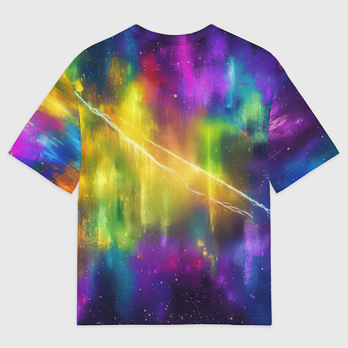 Женская футболка оверсайз Человек - паук радужные краски / 3D-принт – фото 2