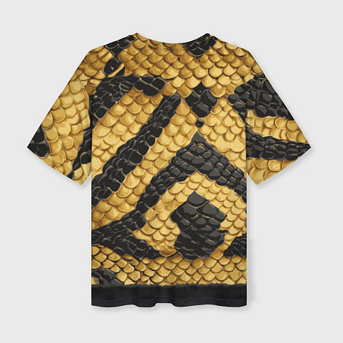 Женская футболка оверсайз Накаченное мужское тело в змеином наряде / 3D-принт – фото 2