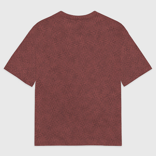 Женская футболка оверсайз Красно-коричневый текстурный однотонный / 3D-принт – фото 2