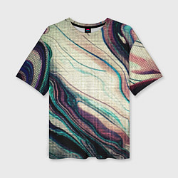 Футболка оверсайз женская Абстракция тёмные краски с текстурой, цвет: 3D-принт