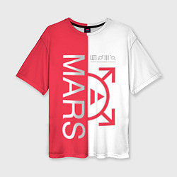 Женская футболка оверсайз 30 Seconds to Mars poster