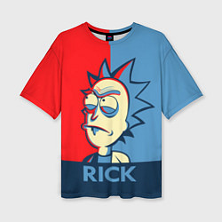 Женская футболка оверсайз Rick pop art